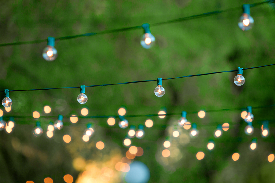 Garden lights in the summer.
